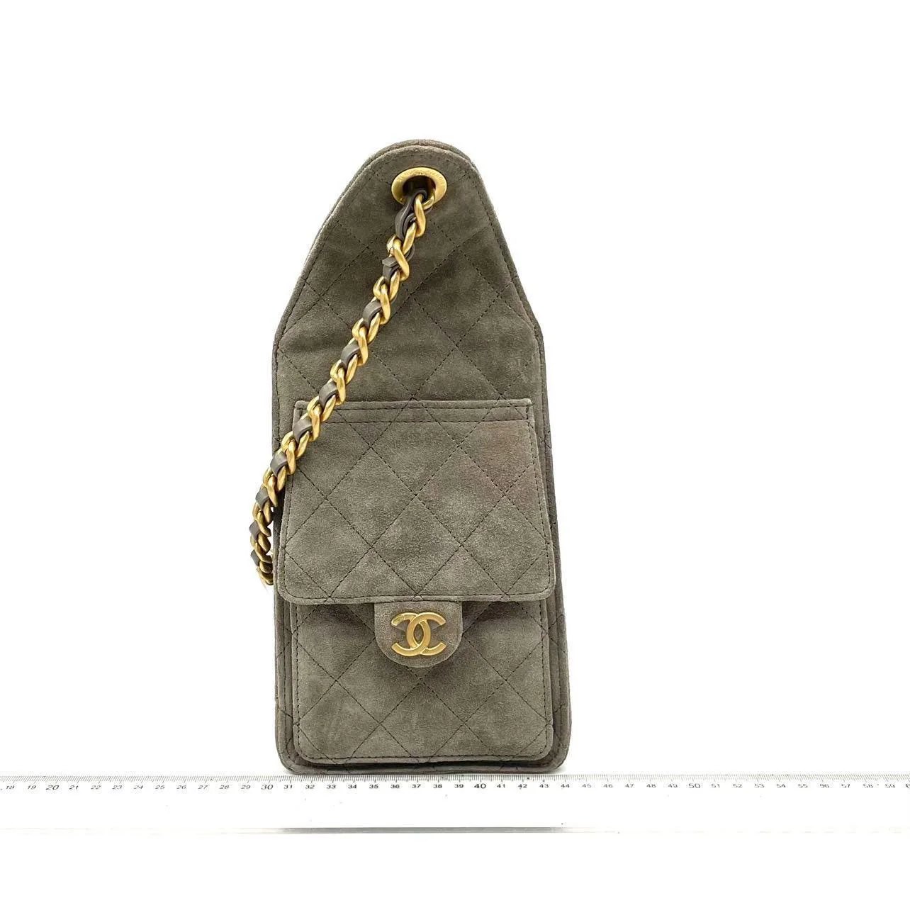 Chanel 25 Hobo Small suede Grey Gold Hardware - Image 2