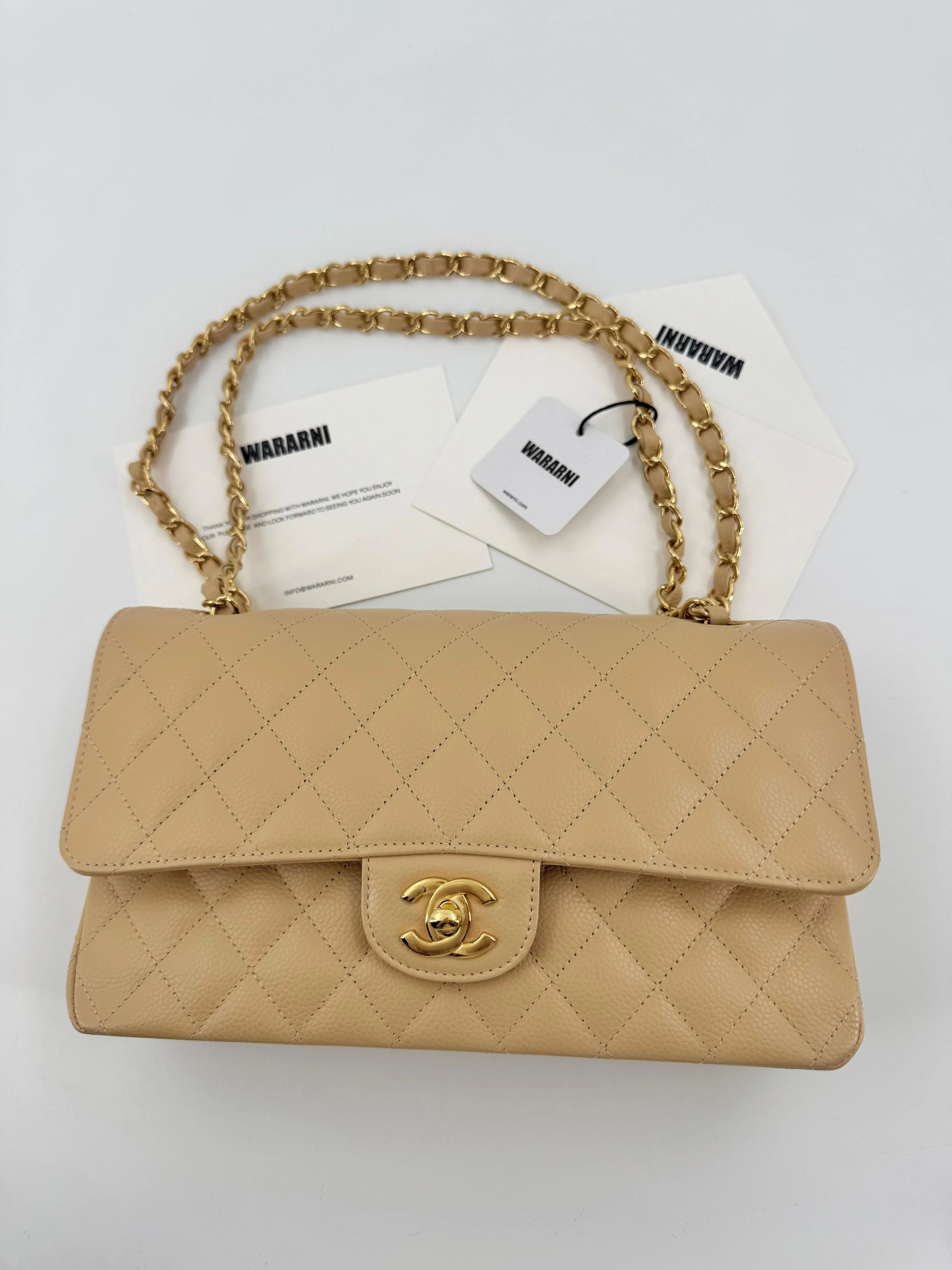 Chanel 25 Medium CF flap beige Caviar leather - Image 2