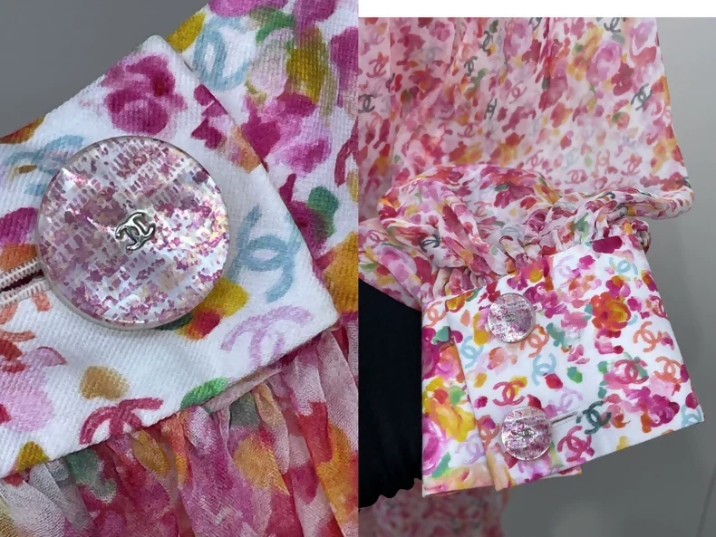 Chanel 25 pink print Dress with matching shorts - Image 3
