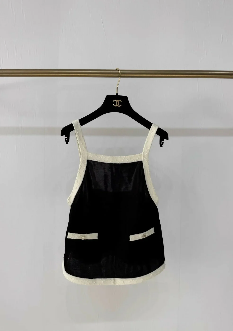 Chanel 25A black & white camisole