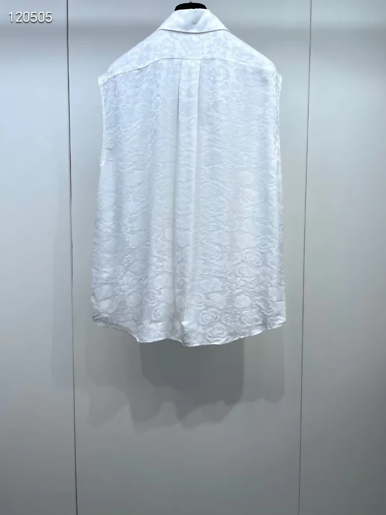 Chanel 25A Camellia white Shirt - Image 3