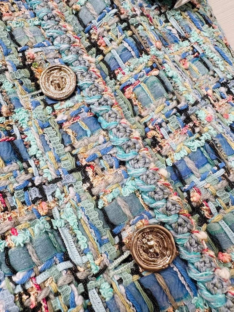 Chanel 25A Blue Tweed Vest - Image 2