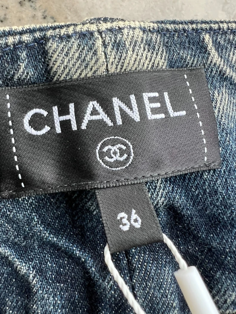 Chanel 25B floral print flared jeans - Image 3