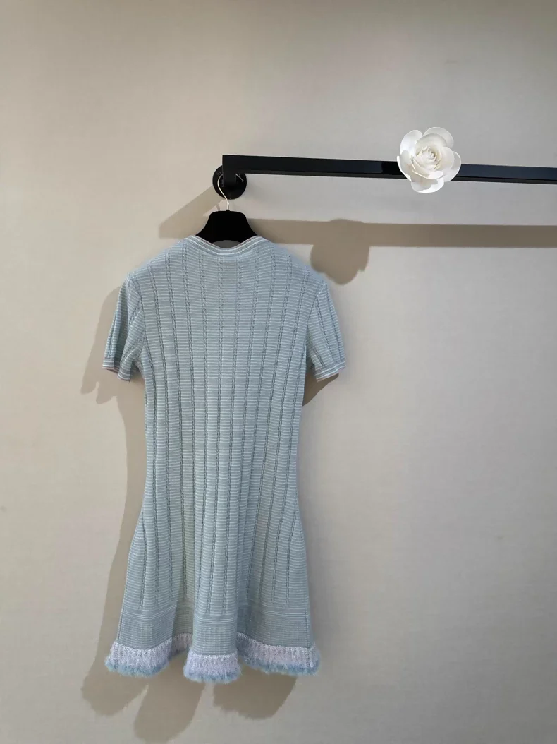 Chanel 25B light blue knit dress - Image 3