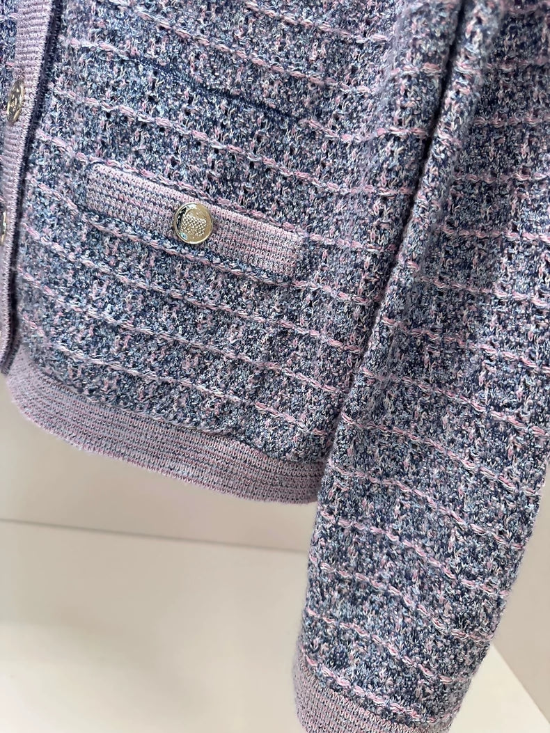 Chanel 25B Purple Knit Cardigan - Image 7