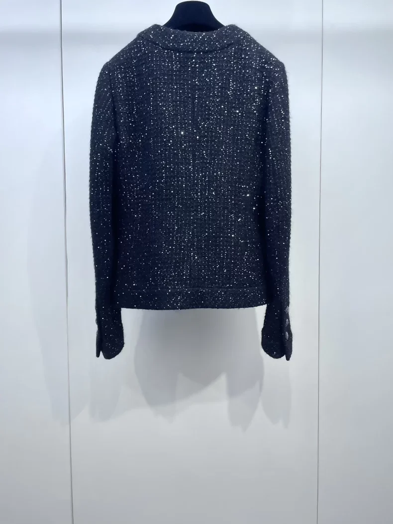 Chanel 25B sequined V-neck knit cardigan - Image 2