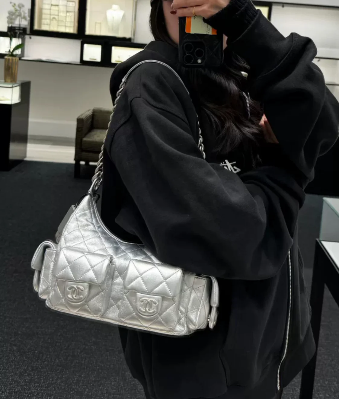 Chanel 25C Metallic Hobo Shoulder bag - Image 7