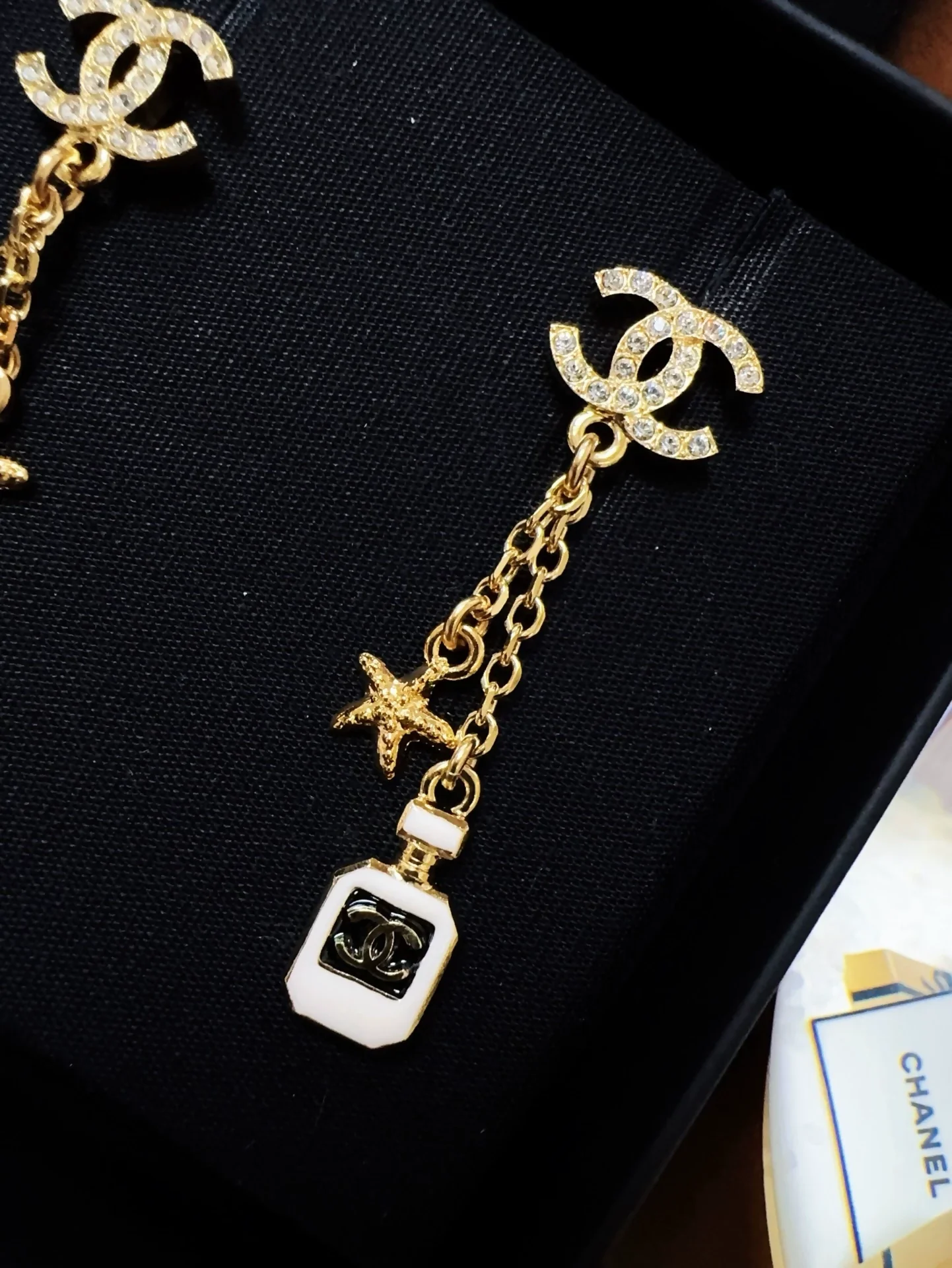 Chanel 25c perfume bottle star earrings - Image 2