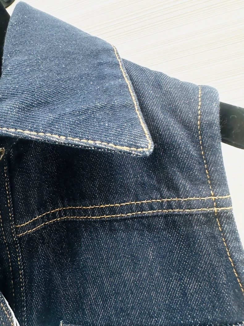 Chanel 25C maxi dress in blue denim with pockets - Image 3