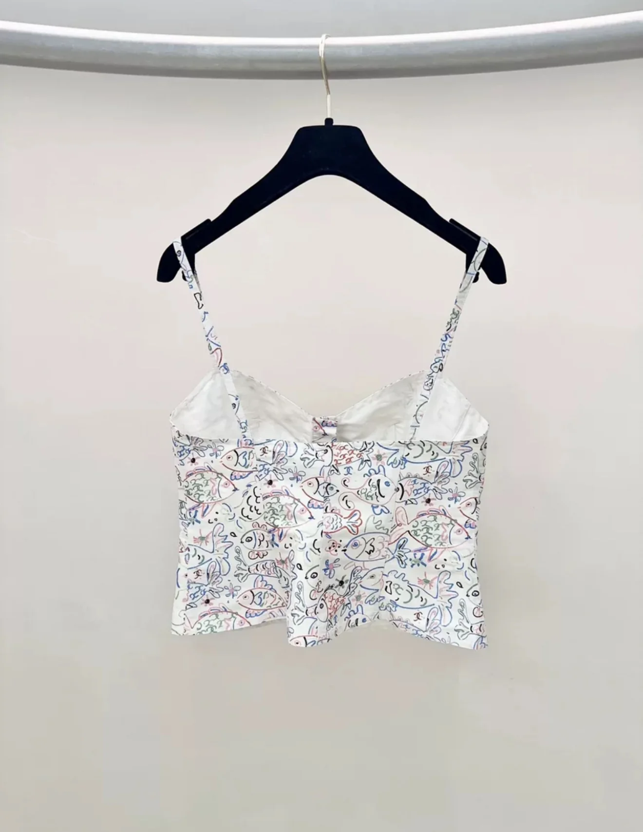Chanel 25C TOP Printed Silk Faille Ecru & Multicolor - Image 2
