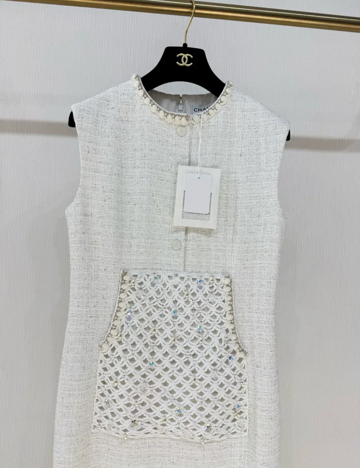 Chanel 25C White tweed dress size 36 - Image 2