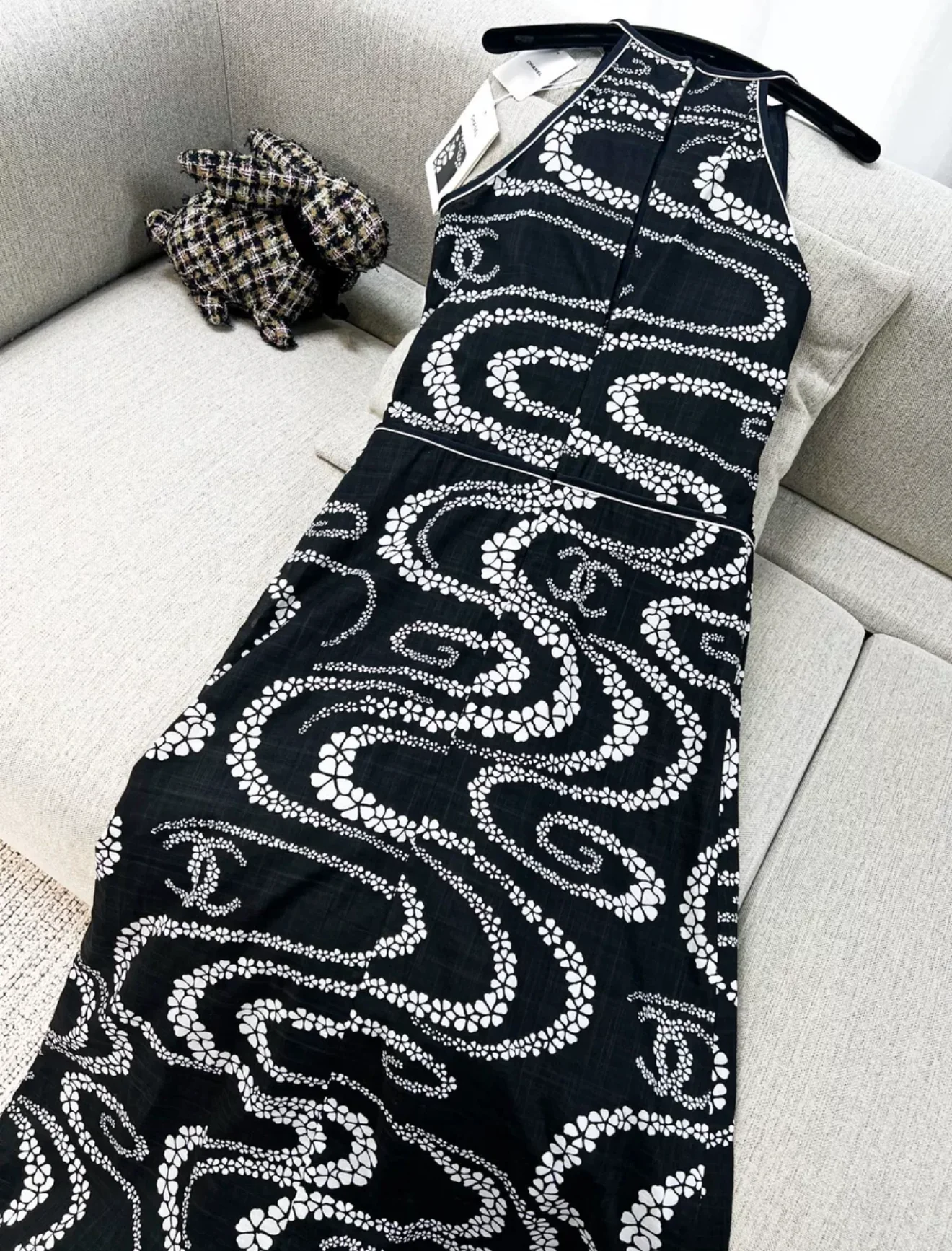 Chanel 25M black and white printed dress - Image 3