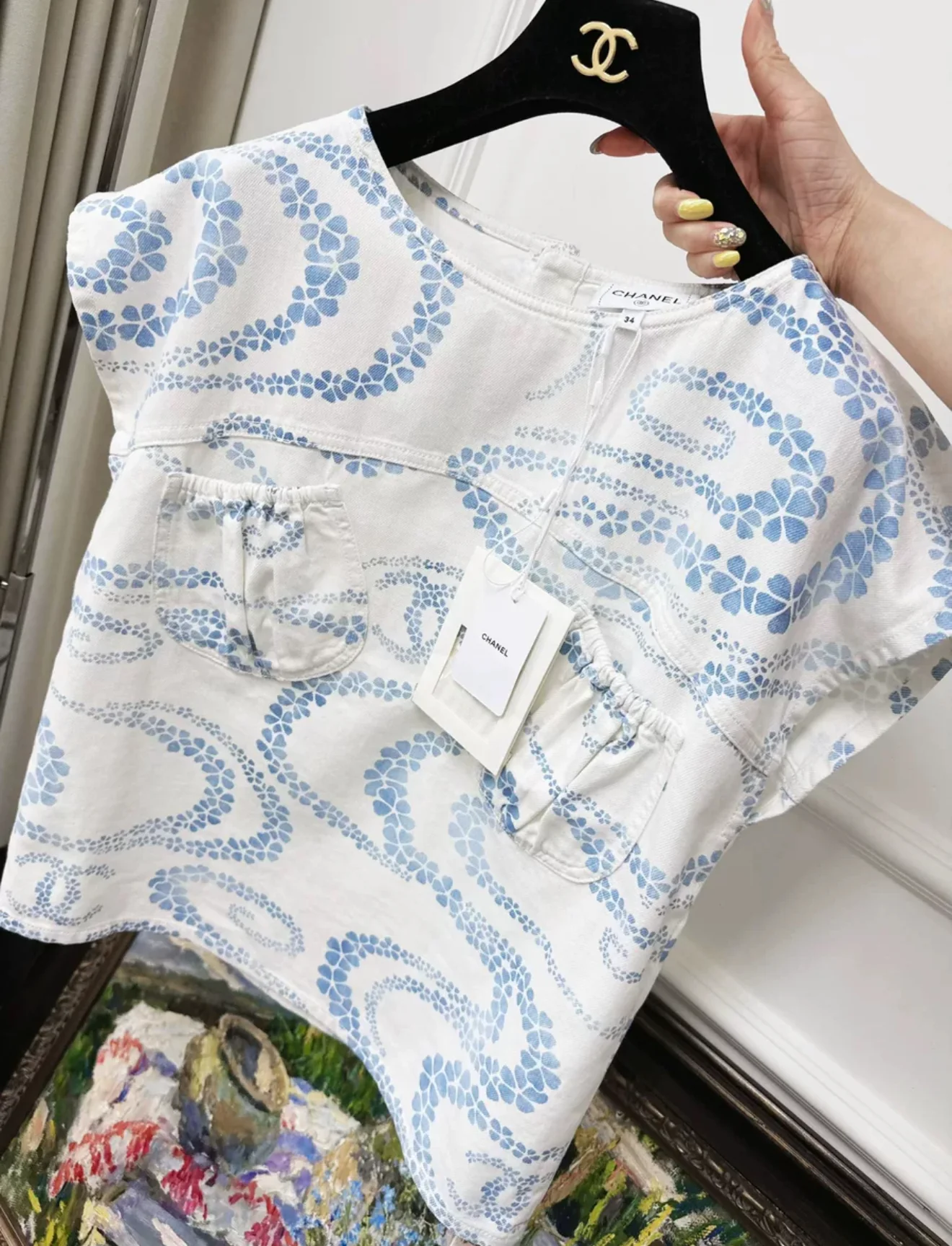 Chanel 25M coco beach blue & white Top - Image 7