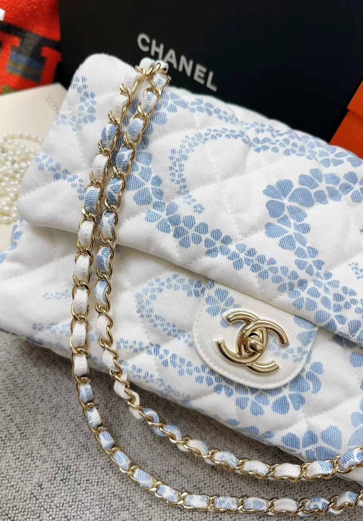 Chanel 25M coco beach series blue printed CF Bag - Image 2