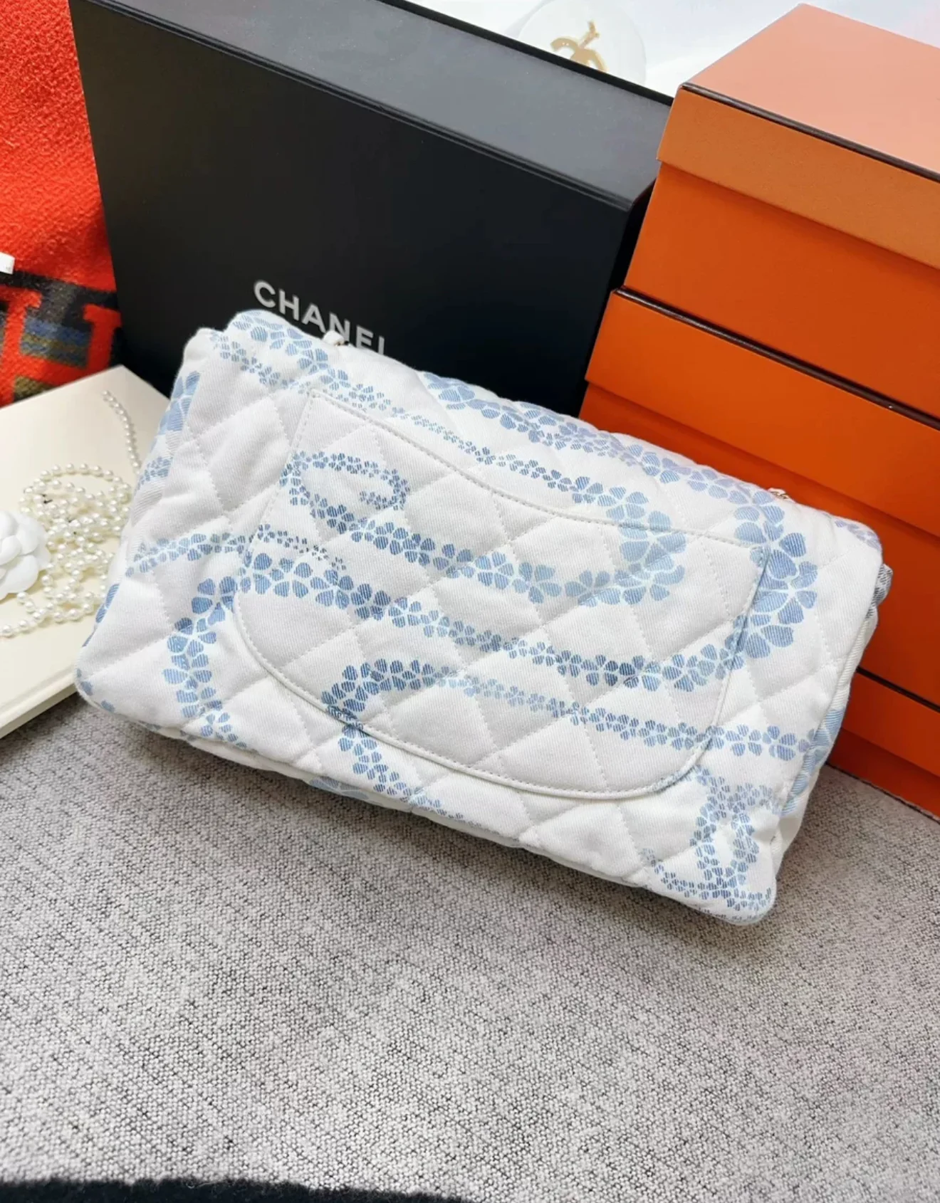 Chanel 25M coco beach series blue printed CF Bag - Image 7