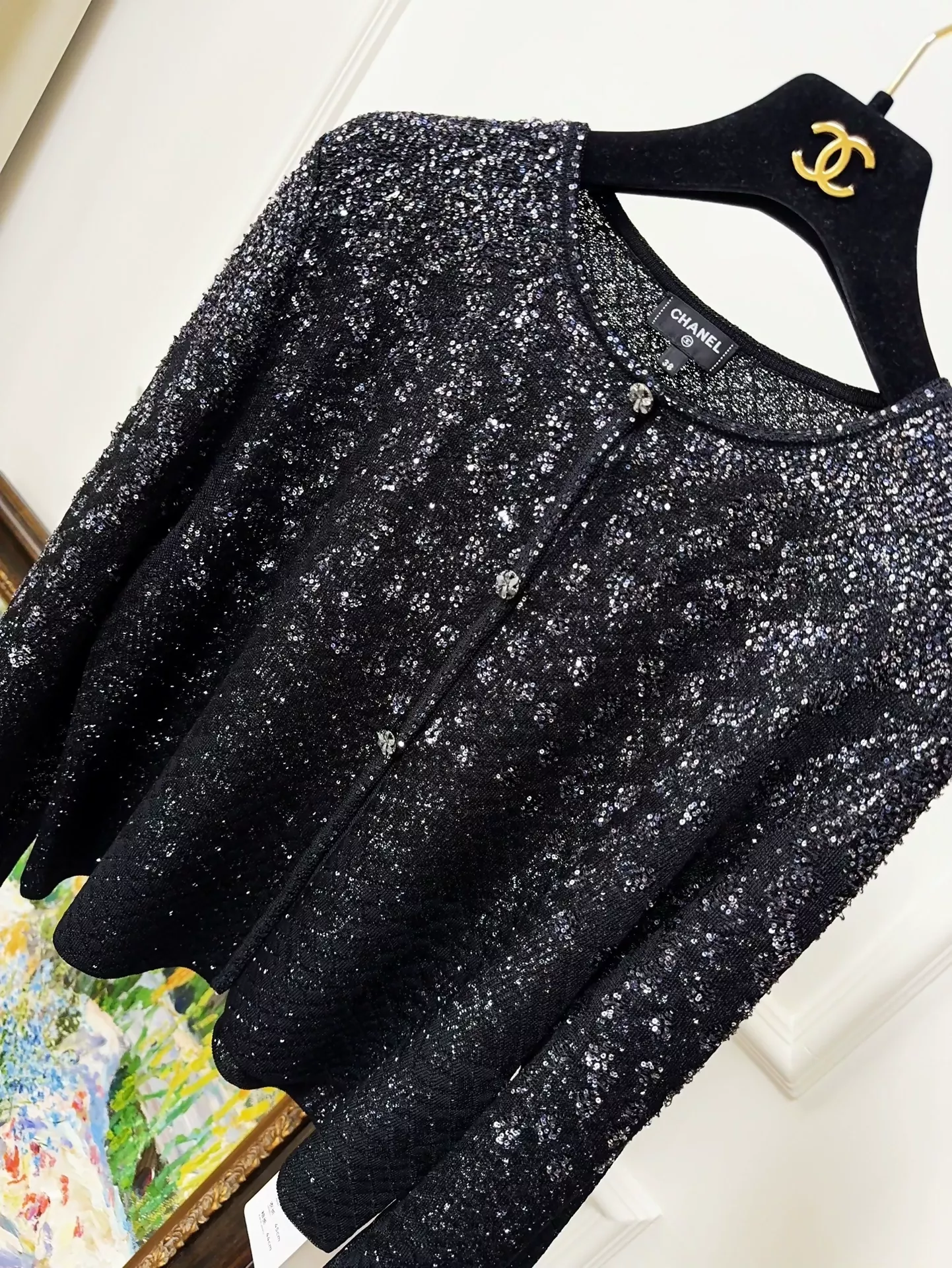 Chanel 25P black cardigan - Image 3