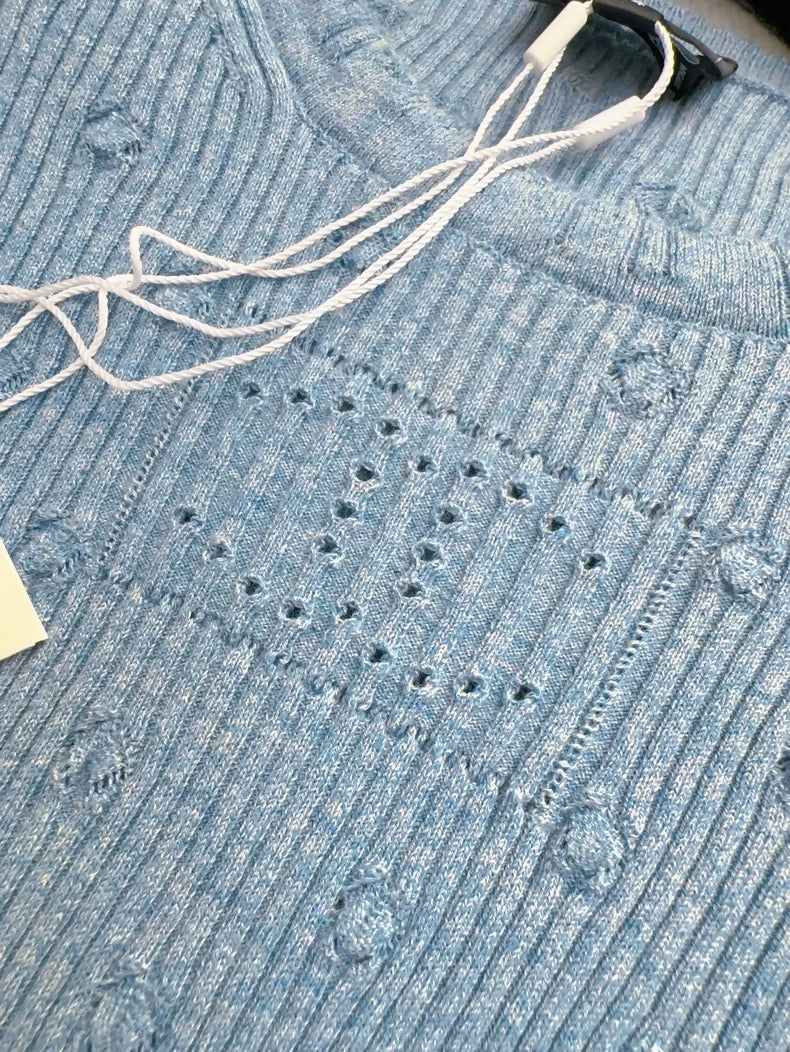 Chanel 25P blue knit top - Image 3