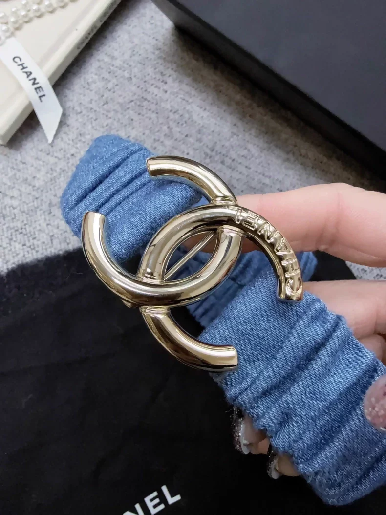 Chanel 25p blue denim belt - Image 3