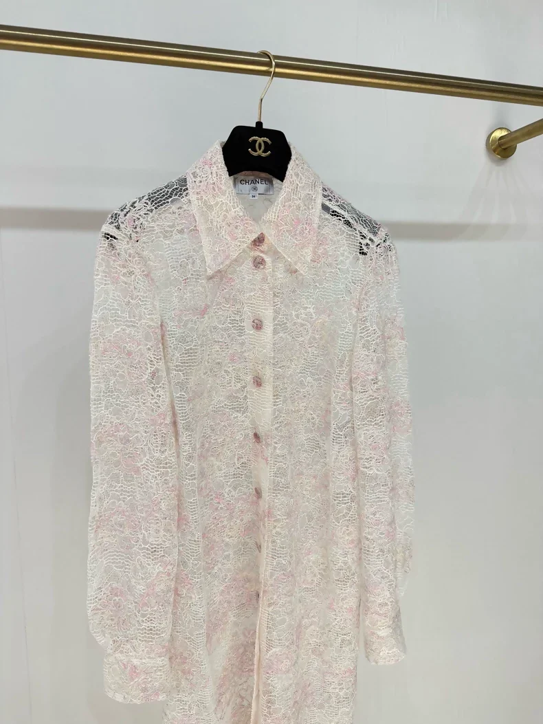 Chanel 25P lace shirt dress - Image 2