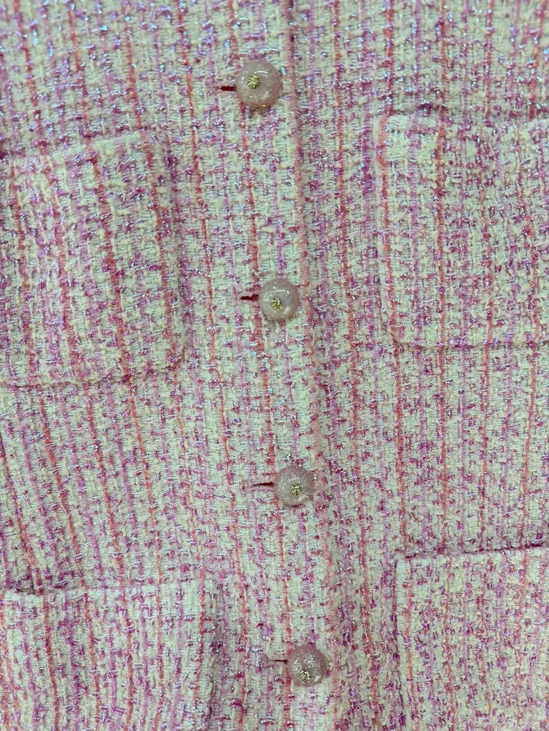 Chanel 25P pink tweed cardigan - Image 3