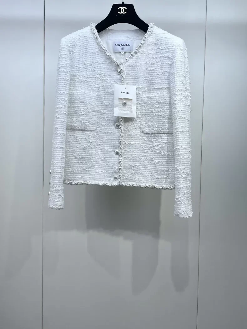 Chanel 25P Pearl-trimmed Tweed Jacket