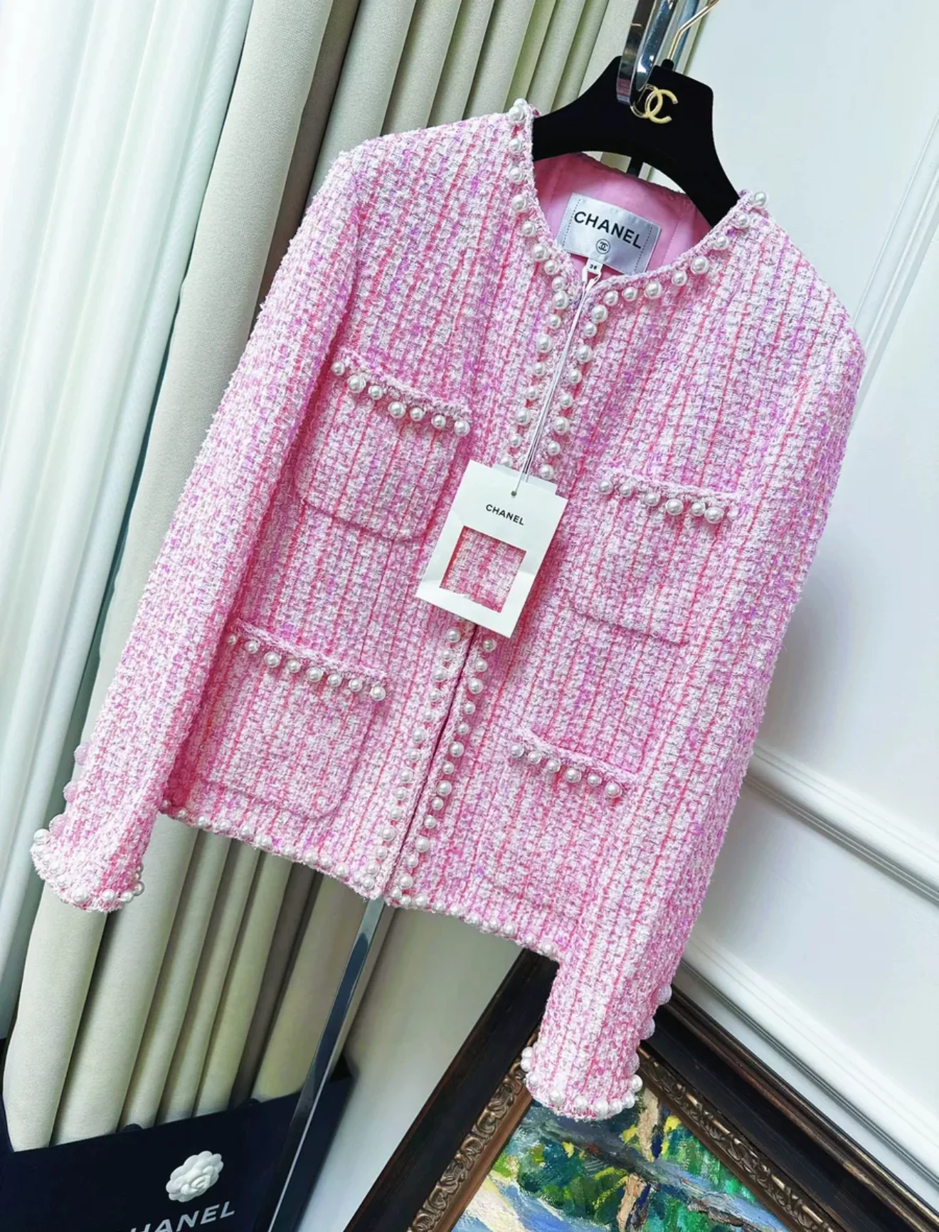 Chanel 25P Pink Tweed Jacket