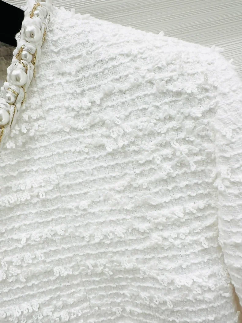Chanel 25p white tweed jacket - Image 3