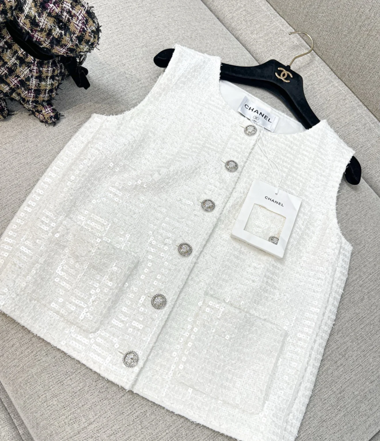Chanel 25S Glittered Cotton Vest