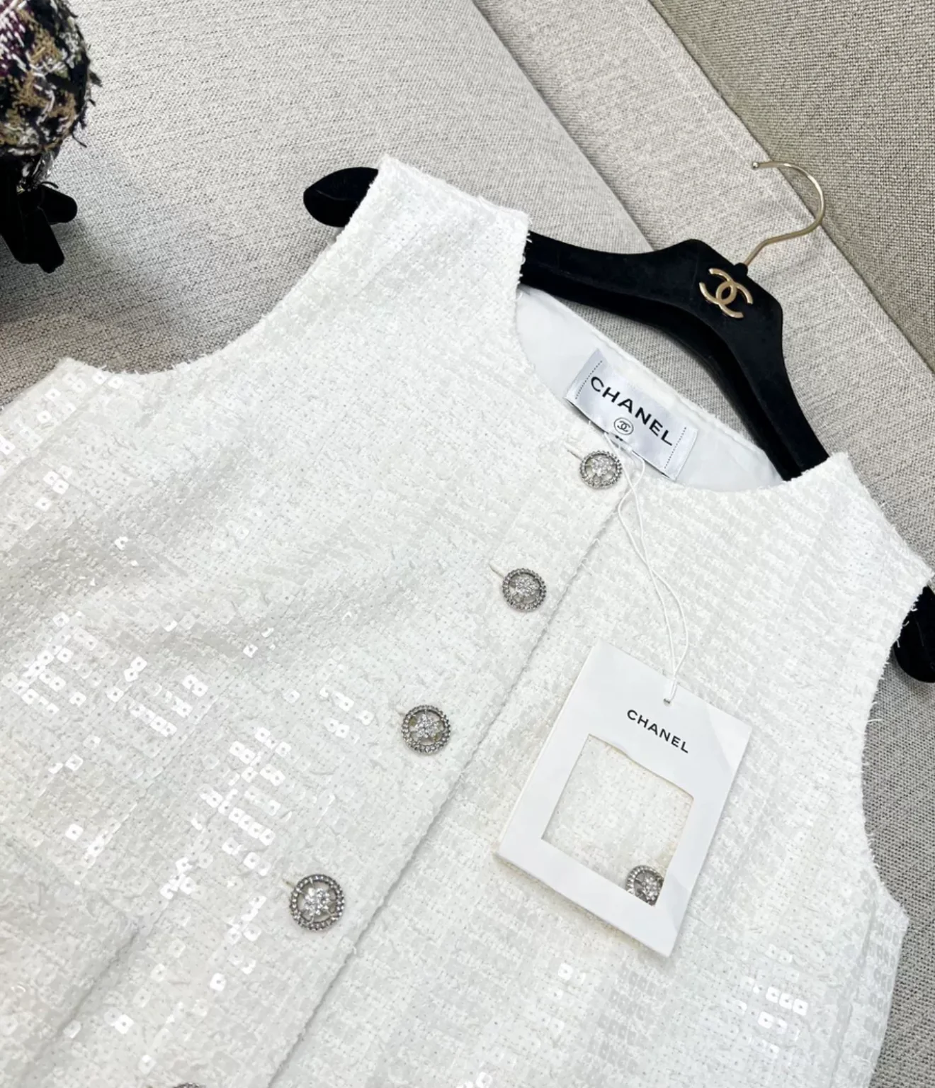 Chanel 25S Glittered Cotton Vest - Image 3