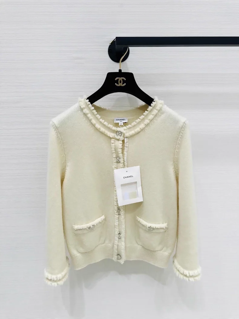 Chanel 25S pale yellow knit cardigan