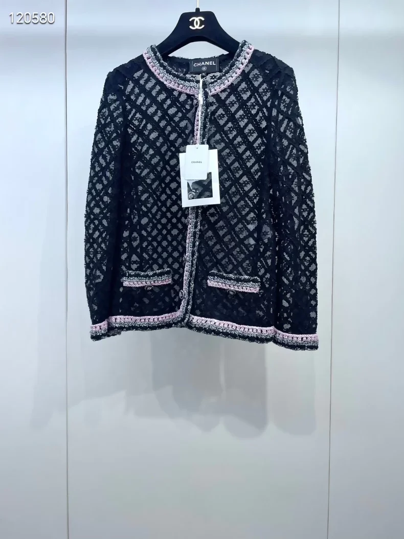 Chanel 25s black mesh jacket