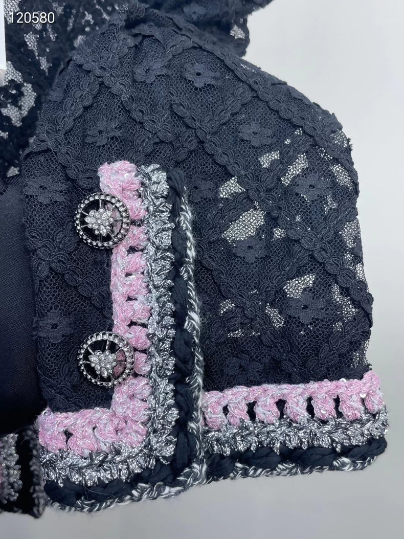 Chanel 25s black mesh jacket - Image 3