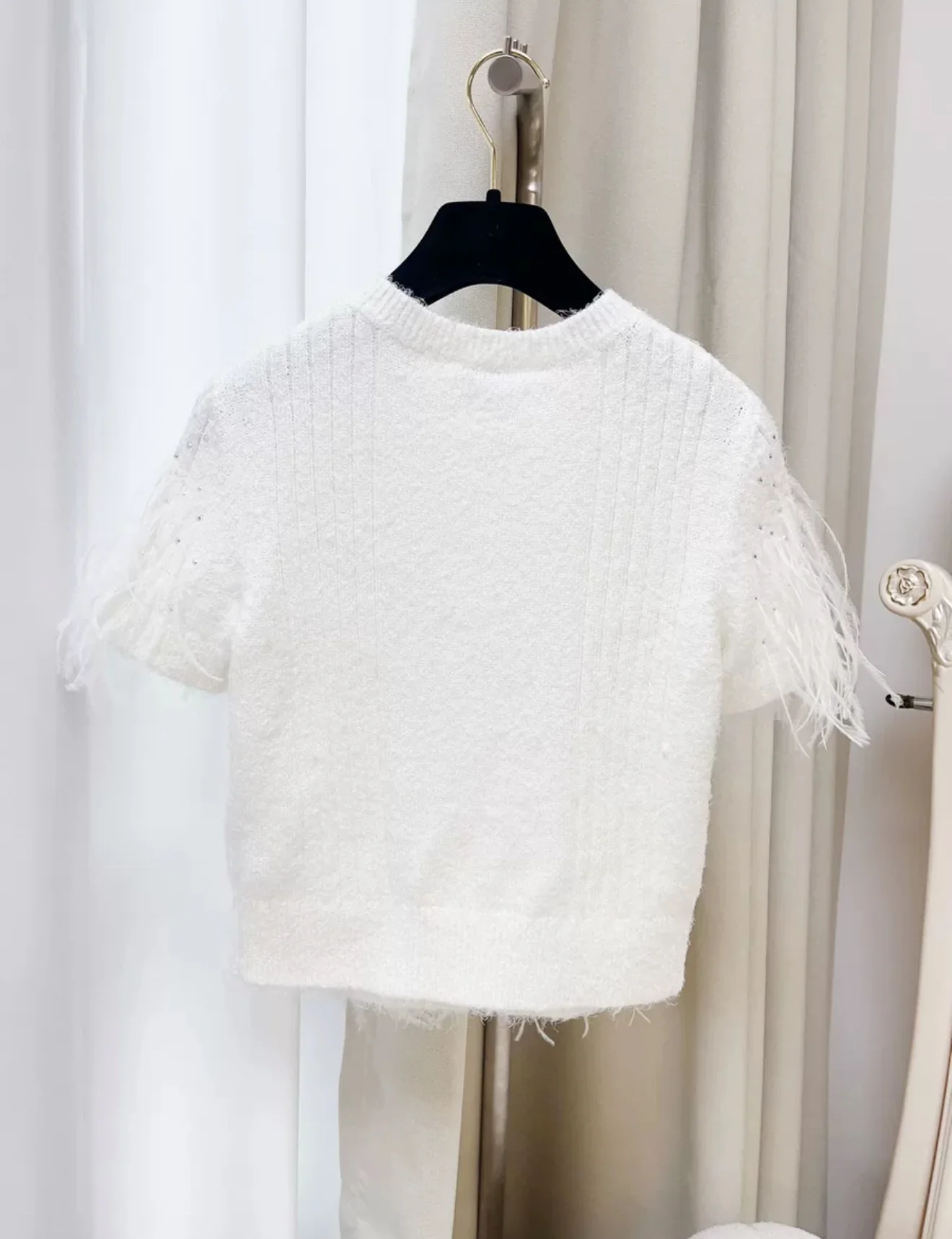 Chanel 25S white feather cardigan - Image 5