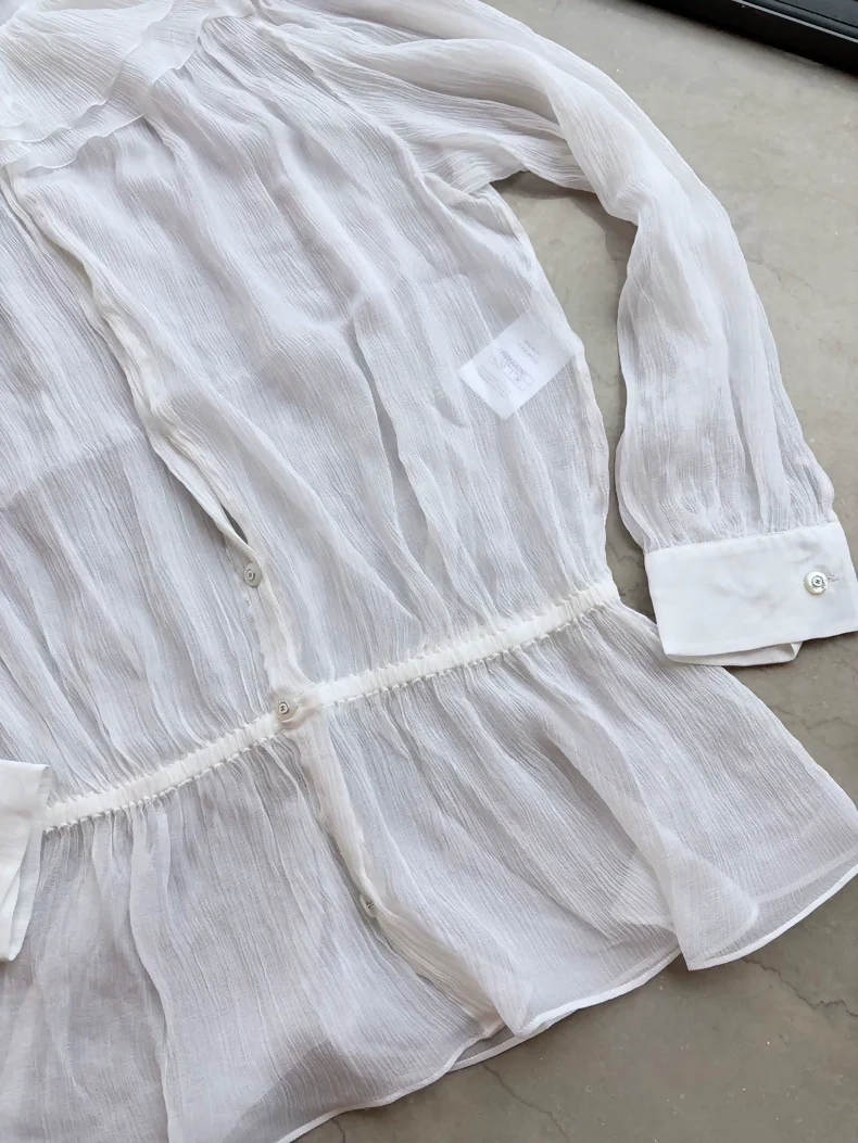 Chanel 25s white silk shirt - Image 2