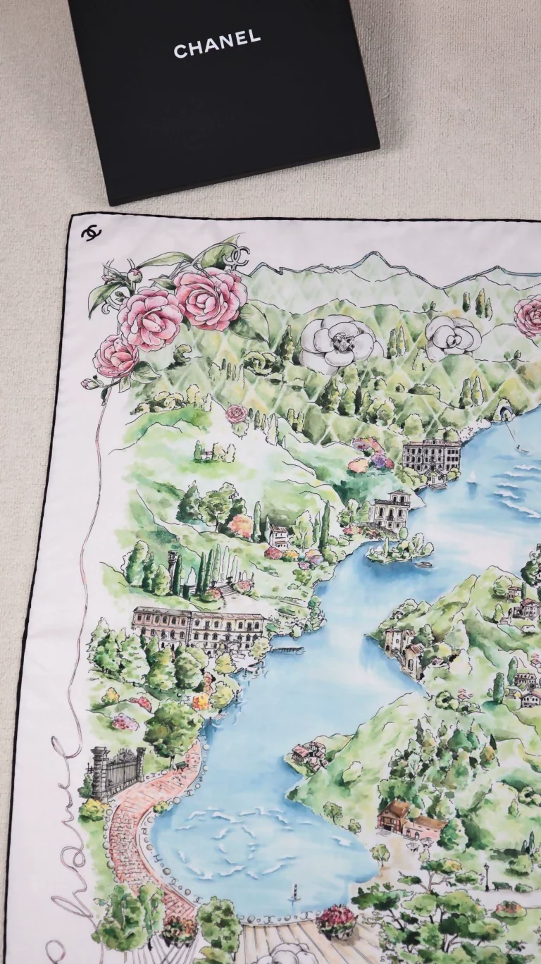 Chanel 26C Cruise Collection, Lake Como, Italy, Estate de Estoril silk scarf - Image 2