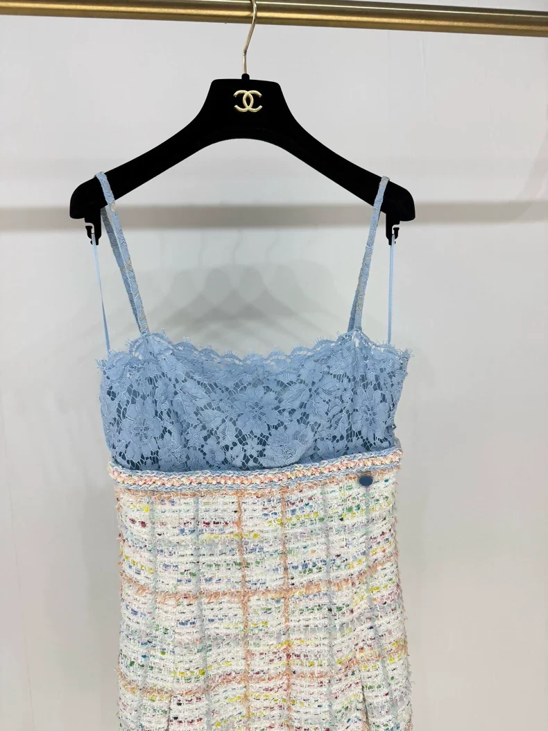 Chanel 19 Blue Lace/Tweed dress - Image 2