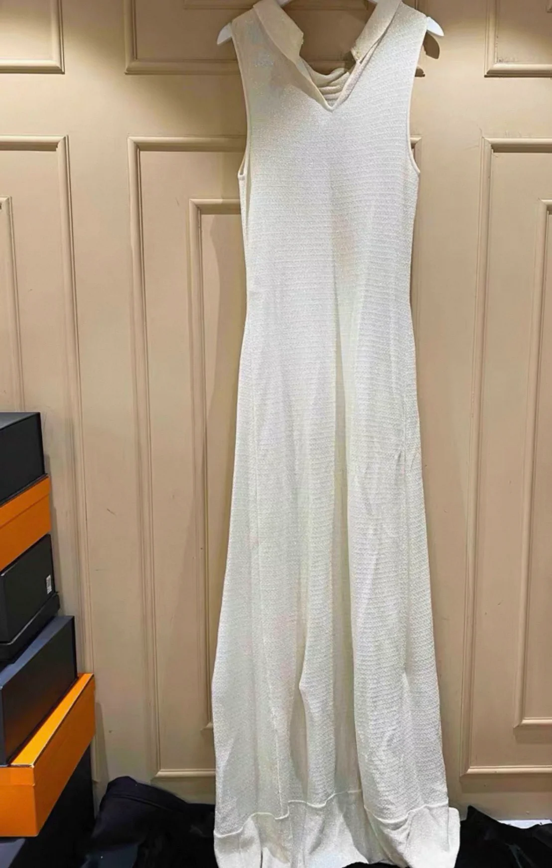 Chanel 99s White Sparkling Long Dress FR38 - Image 2
