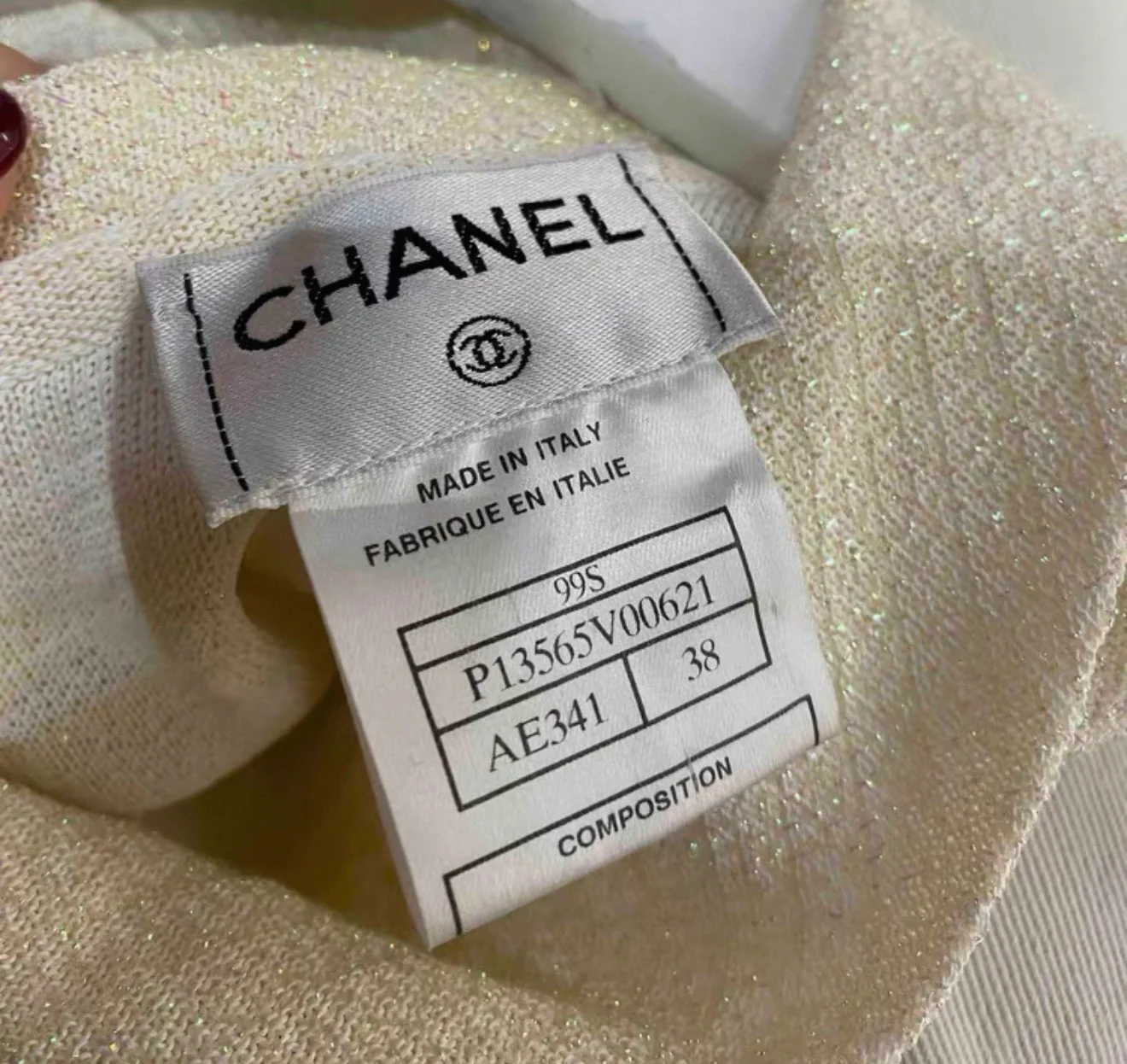 Chanel 99s White Sparkling Long Dress FR38 - Image 5