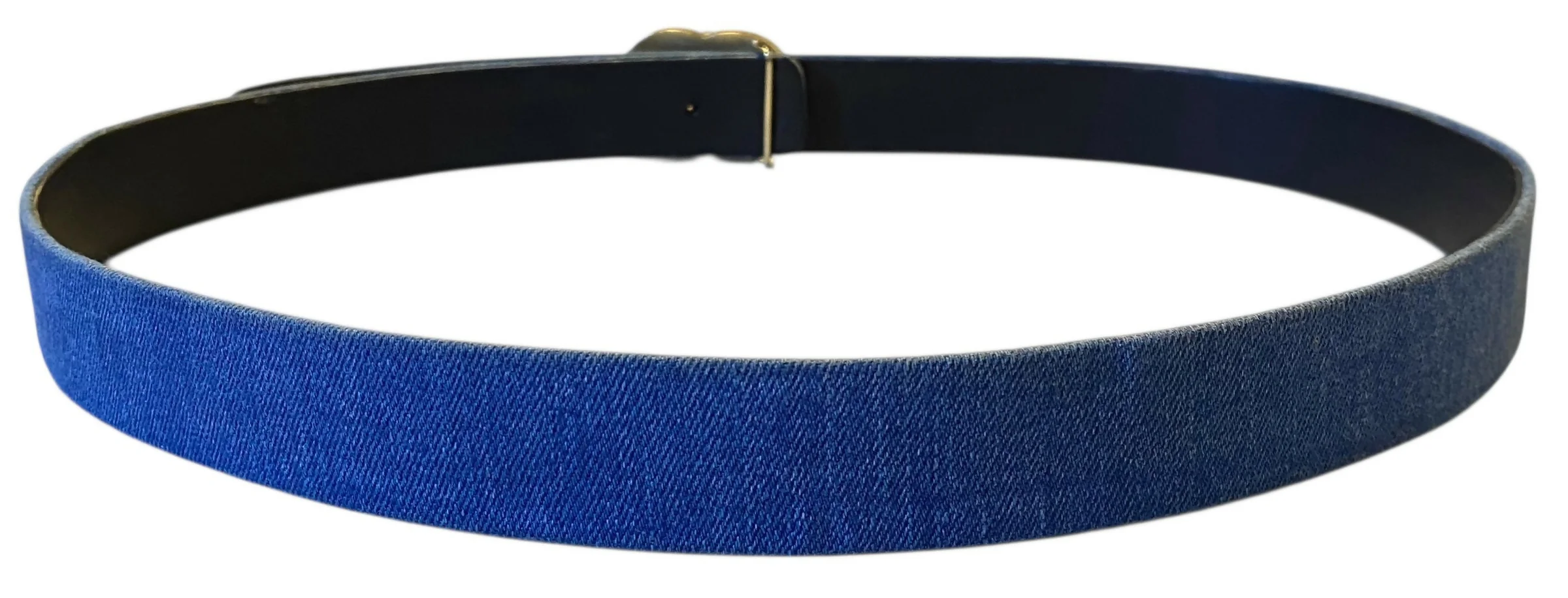 Chanel Airlines 16P Blue Denim CC Matte Silver & Gold Buckle Belt 90/36 - Image 4