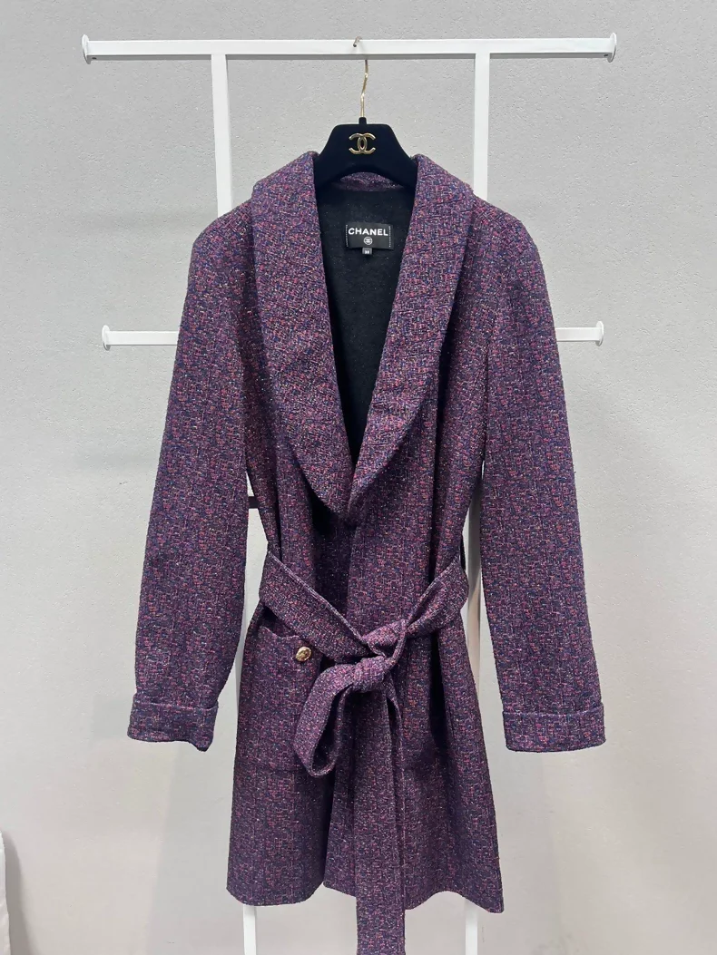 Chanel purple tweed jacket