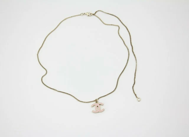 Chanel B11C Enamel Light Pink CC Adjustable Buckle Long Necklace - Image 5