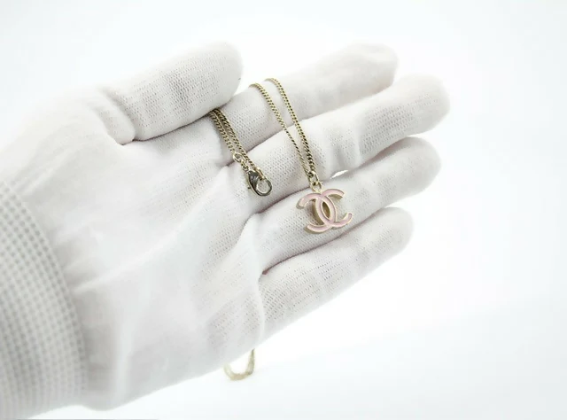 Chanel B11C Enamel Light Pink CC Adjustable Buckle Long Necklace - Image 9