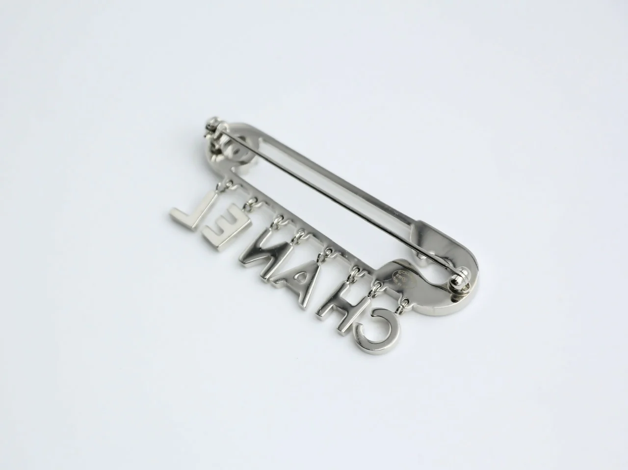 Chanel B18P Rhinestone Metal Thick ‘CHANEL’ Brooch - Image 7
