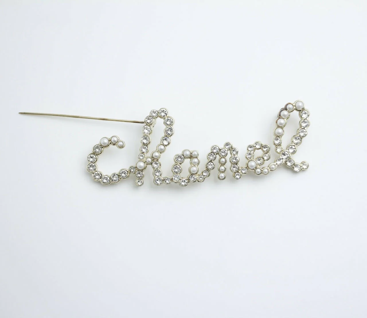 Chanel B19K Rhinestone English Word ‘CHANEL’ Brooch - Image 7