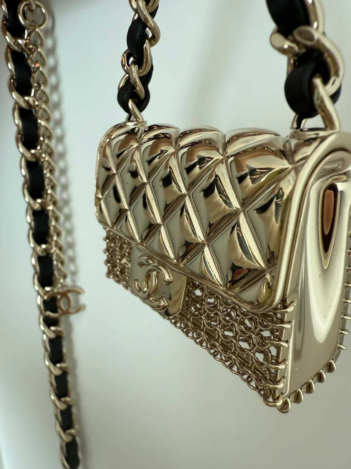 Chanel B21S Metal Handbag Leather Chain Waist Chain 85cm - Image 2