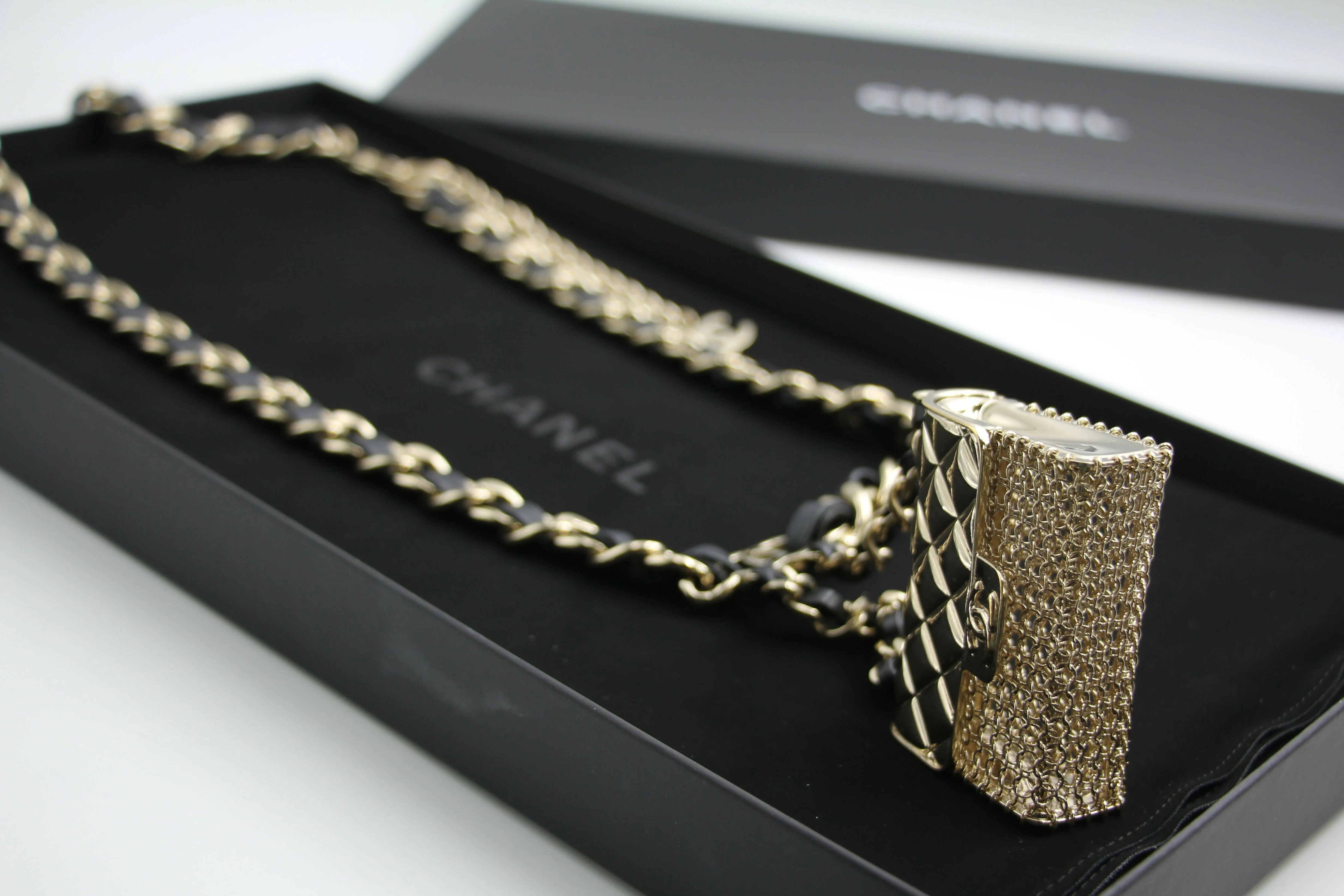 Chanel B21S Metal Handbag Leather Chain Waist Chain 90cm - Image 6