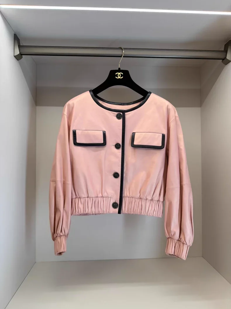 Chanel 2019 Pearl pink Leather jacket