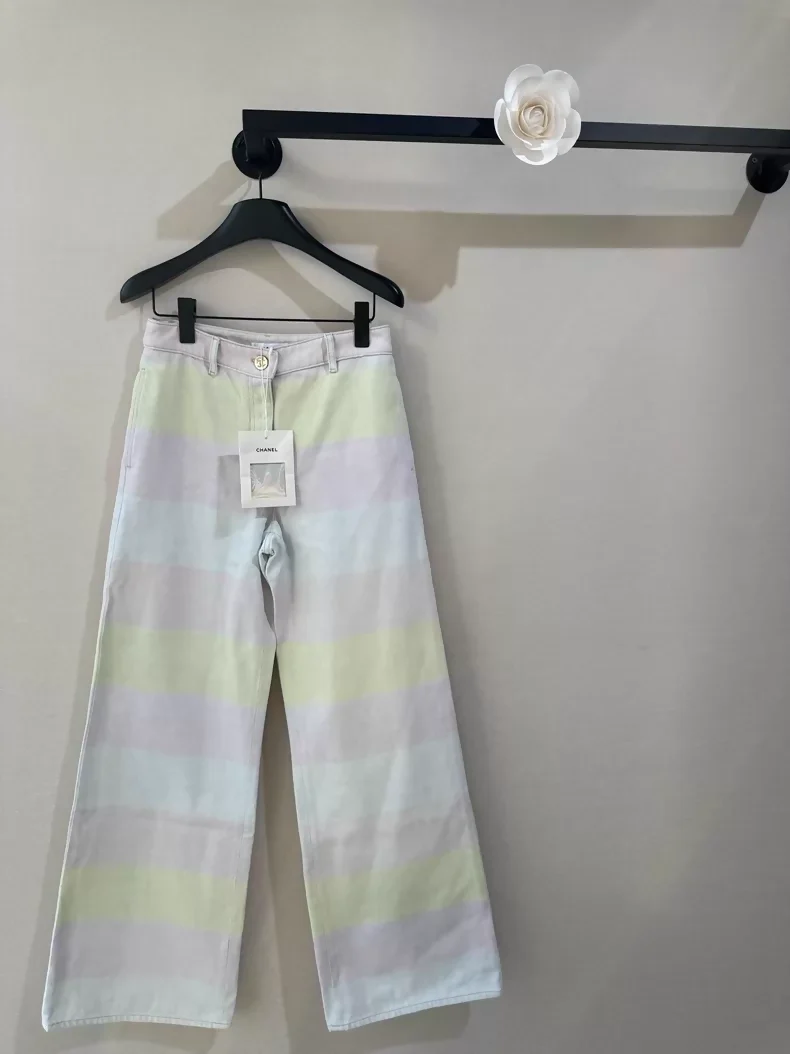 Chanel 24M Pink and Yellow Color Block Jeans