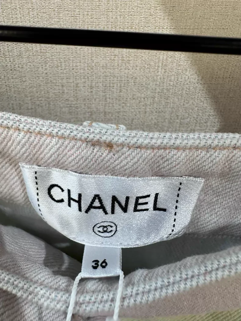 Chanel 24M Pink and Yellow Color Block Jeans - Image 3
