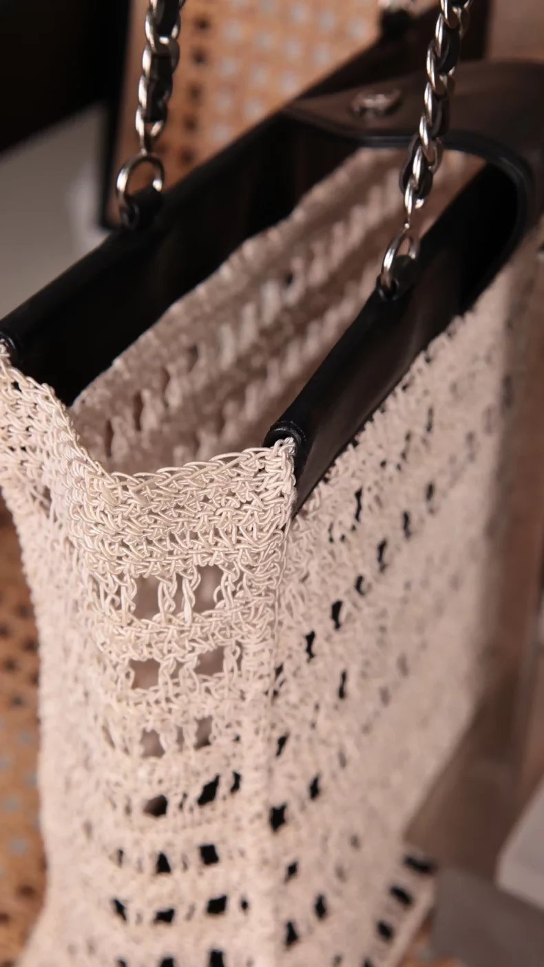Chanel Beige Net Chain Bag - Image 2